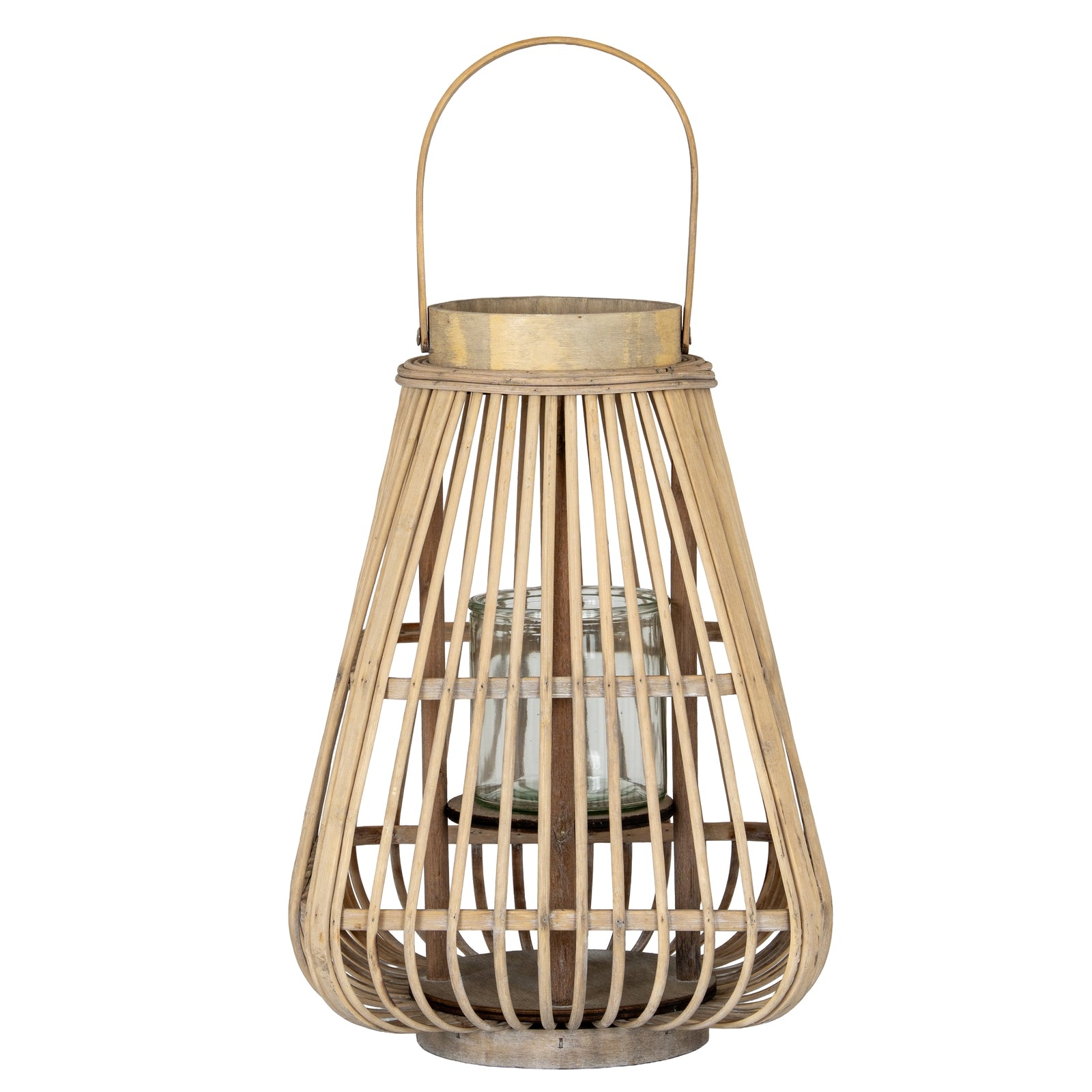 Ember Medium Peardrop Wicker Lantern With Glass Holder