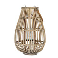 Halo Large Ellipse Wicker Lantern With Glass Holder