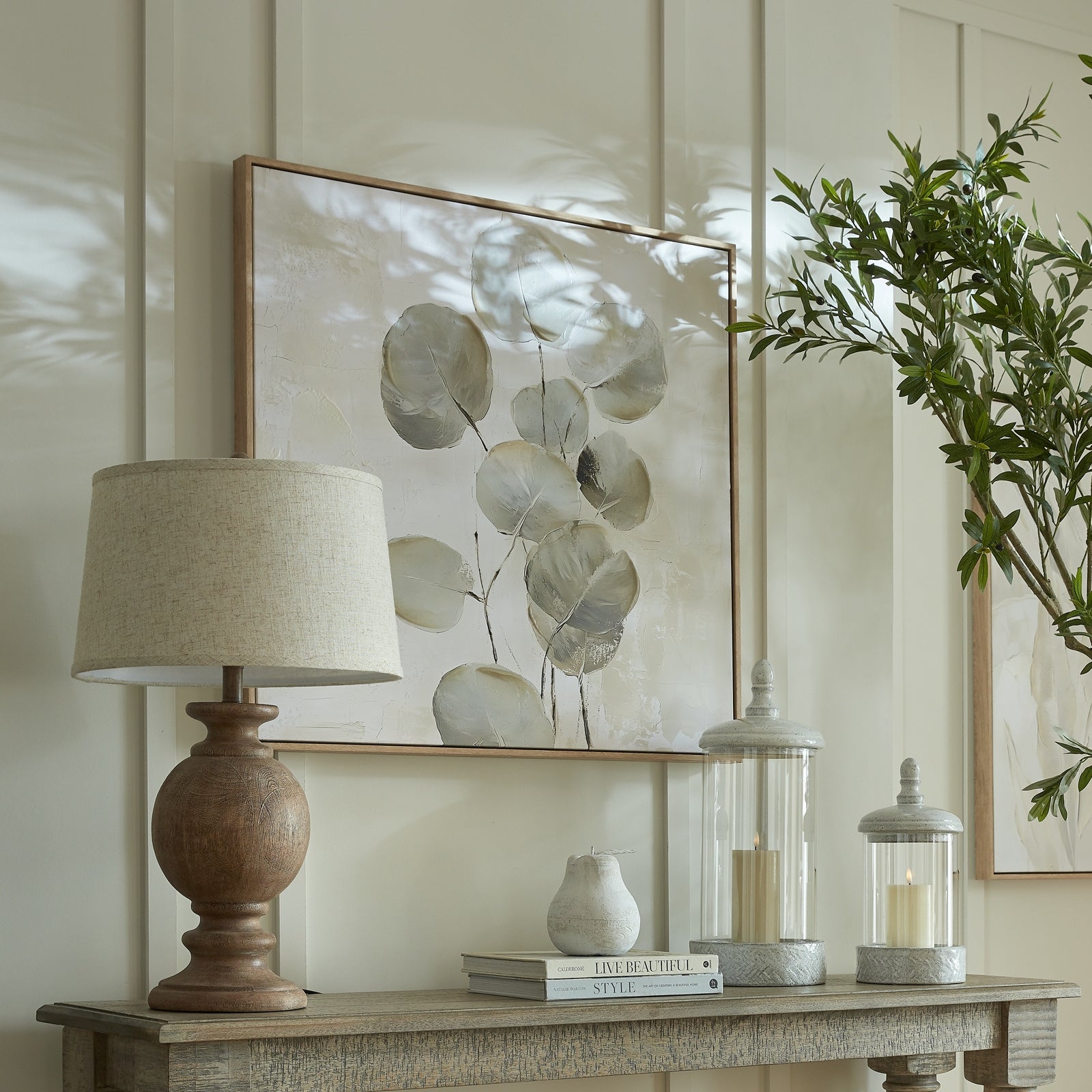 Aurora Clarion Table Lamp With Edged Linen Shade