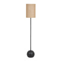 Solis Black Cannon Floor Lamp With Hessian Shade
