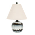 Nova Midnight Shadows Squat Table Lamp With Linen Shade