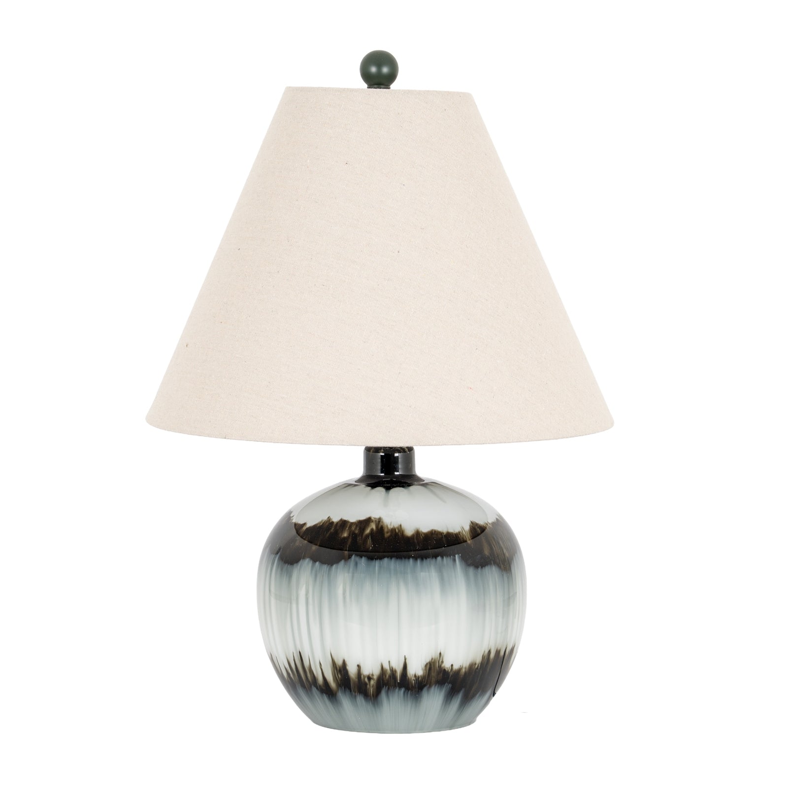 Nova Midnight Shadows Squat Table Lamp With Linen Shade