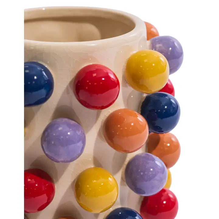 Ceramic Multi-Colour "Pom Pom" Vase 24cm