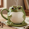Frog Shaped Mug and Lily Pad Saucer