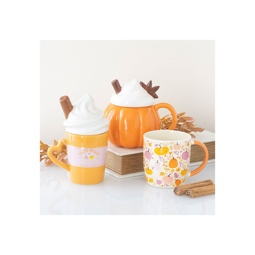 Pumpkin Cream Lidded Mug