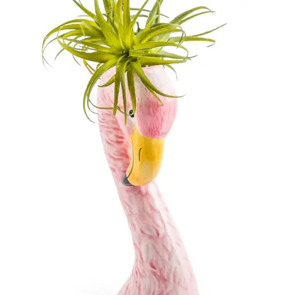 Small Ceramic Pink Flamingo Head Vase 25.5cm
