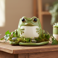 Frog Shaped Oil Burner and Lily Pad Plate
