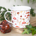All Over Mushroom Print Enamel Mug