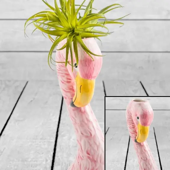 Small Ceramic Pink Flamingo Head Vase 25.5cm