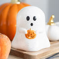 Ghost Shaped Tealight Candle Holder with Pumpkin