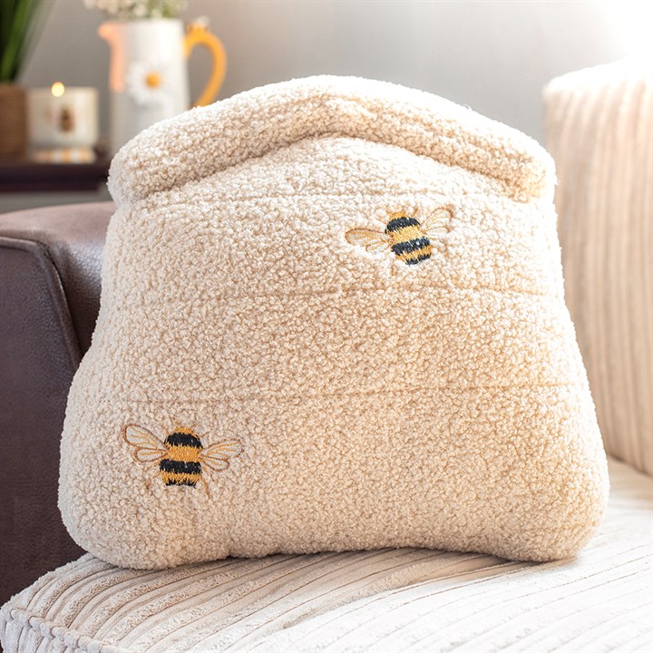 White Beehive Boucle Cushion 36cm