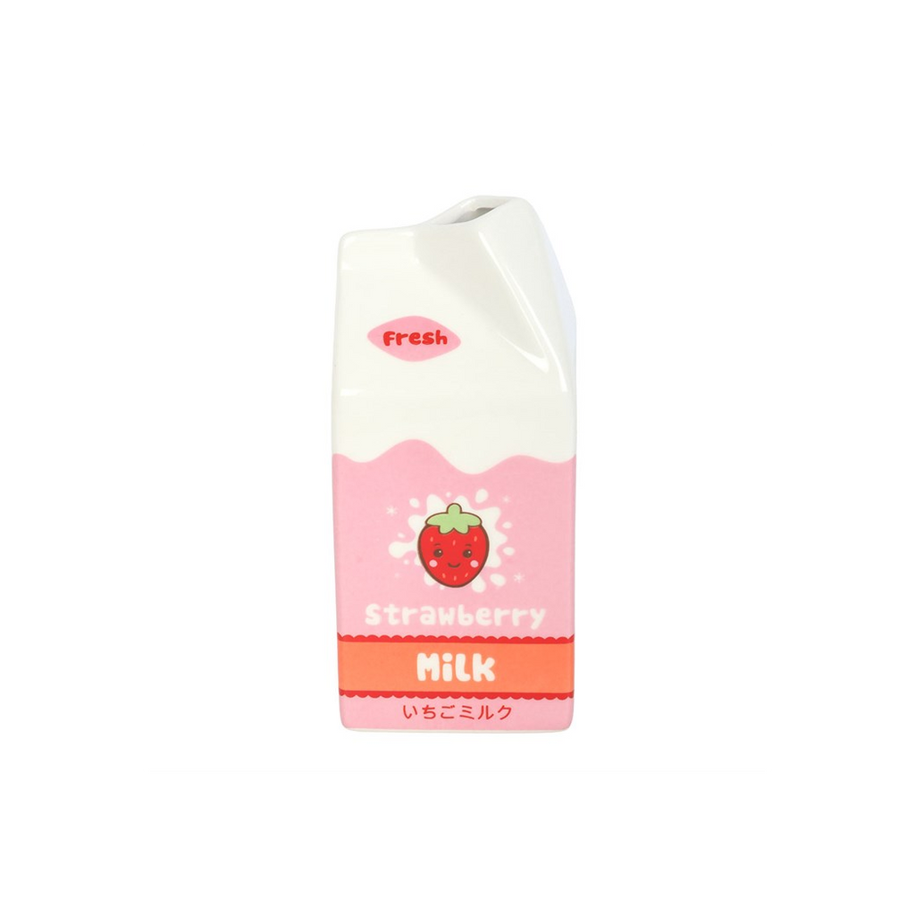 Strawberry Milk Carton Flower Vase 14.5cm