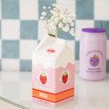 Strawberry Milk Carton Flower Vase 14.5cm
