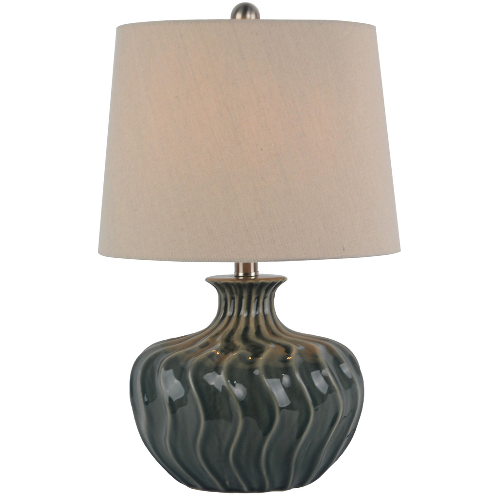 Noctis Veyla Ceramic Table Lamp With Linen Shade 51cm
