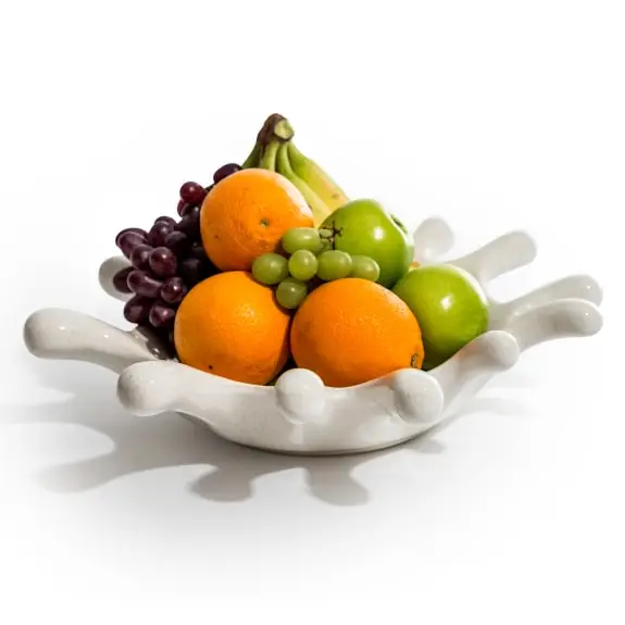White Ceramic Splash Bowl 37cm