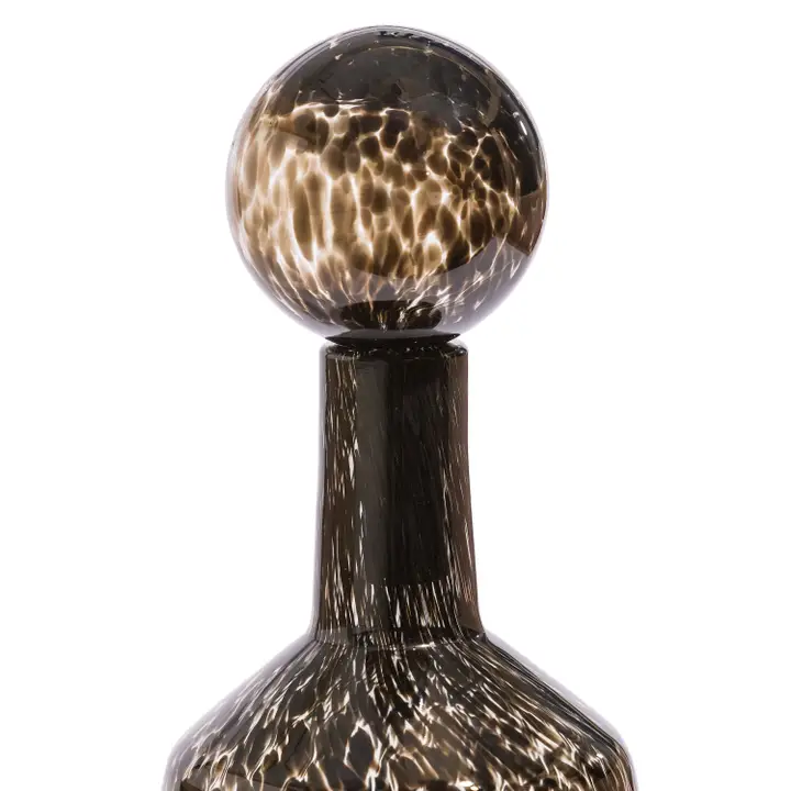 Large Clear Leopard Print Glass Apothecary Bottle 41cm