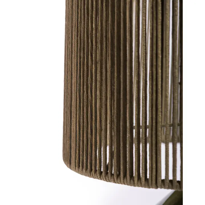 Forest Green Table Lamp w/ Ribbed Corded Shade 38cm