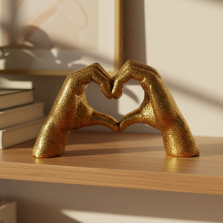 Antique Gold "Heart Hands" Ornament 24.5cm