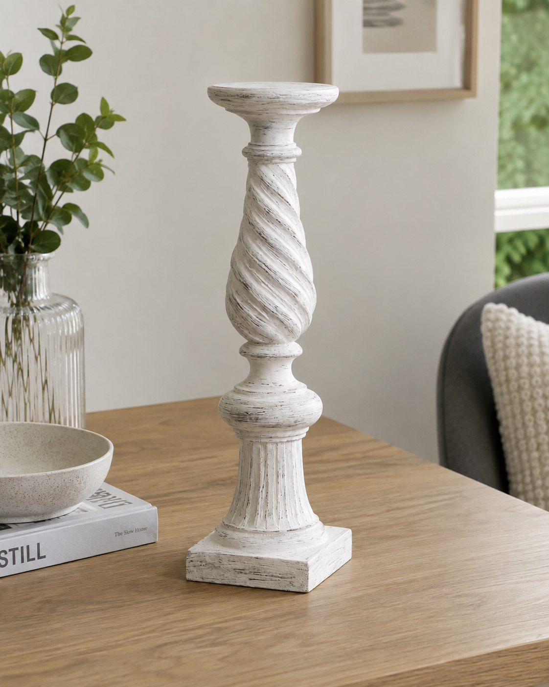Antique Twisted Candle Column 40cm
