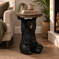 Black Bear Holding "Trunk Slice" Side Table 52cm