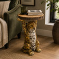 Leopard Holding "Trunk Slice" Side Table 52cm