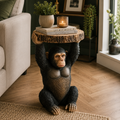 Chimpanzee Holding "Trunk Slice" Side Table 53cm