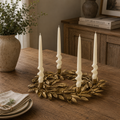 Antique Gold Effect Wreath Candle Holder 35cm