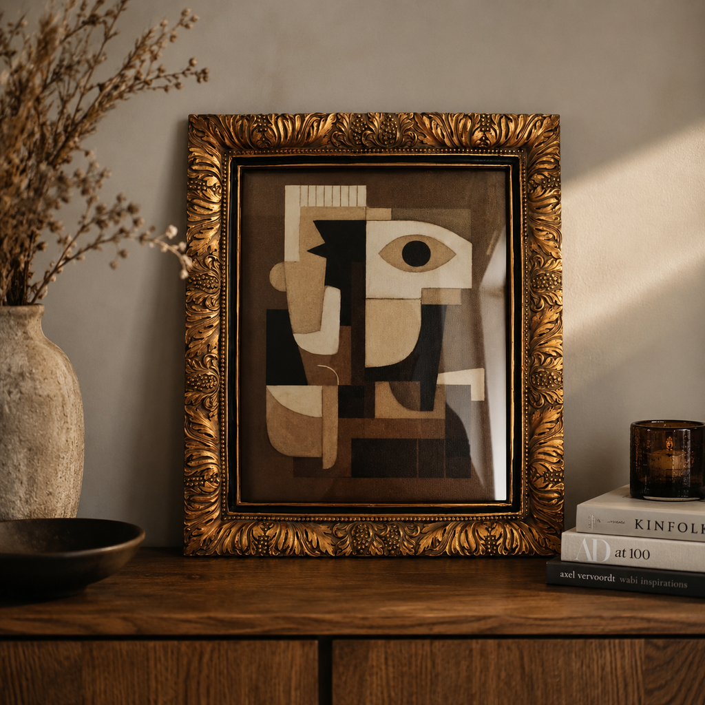 Gold Ornate Framed "Abstract Forms" Art Print 31cm