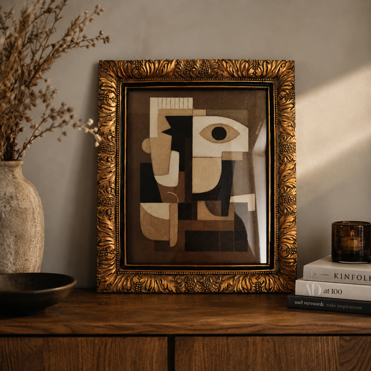 Gold Ornate Framed "Abstract Forms" Art Print 31cm