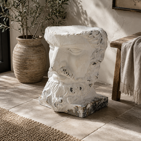 Tall Rustic Stone Effect Classical Face Planter 40cm