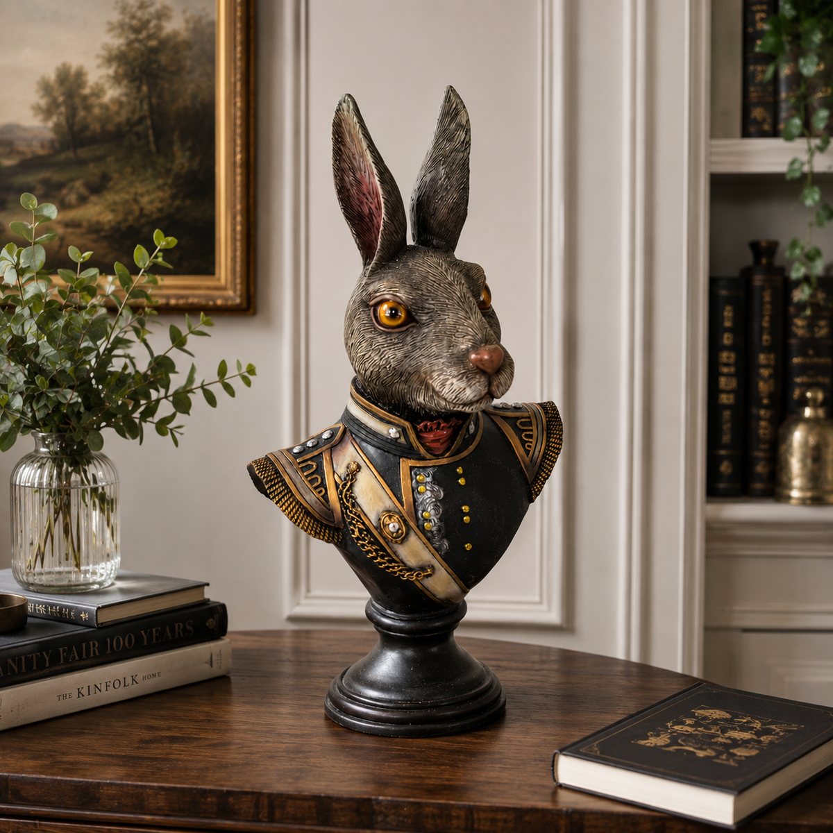 Gentry Rabbit Bust On Round Base 42cm