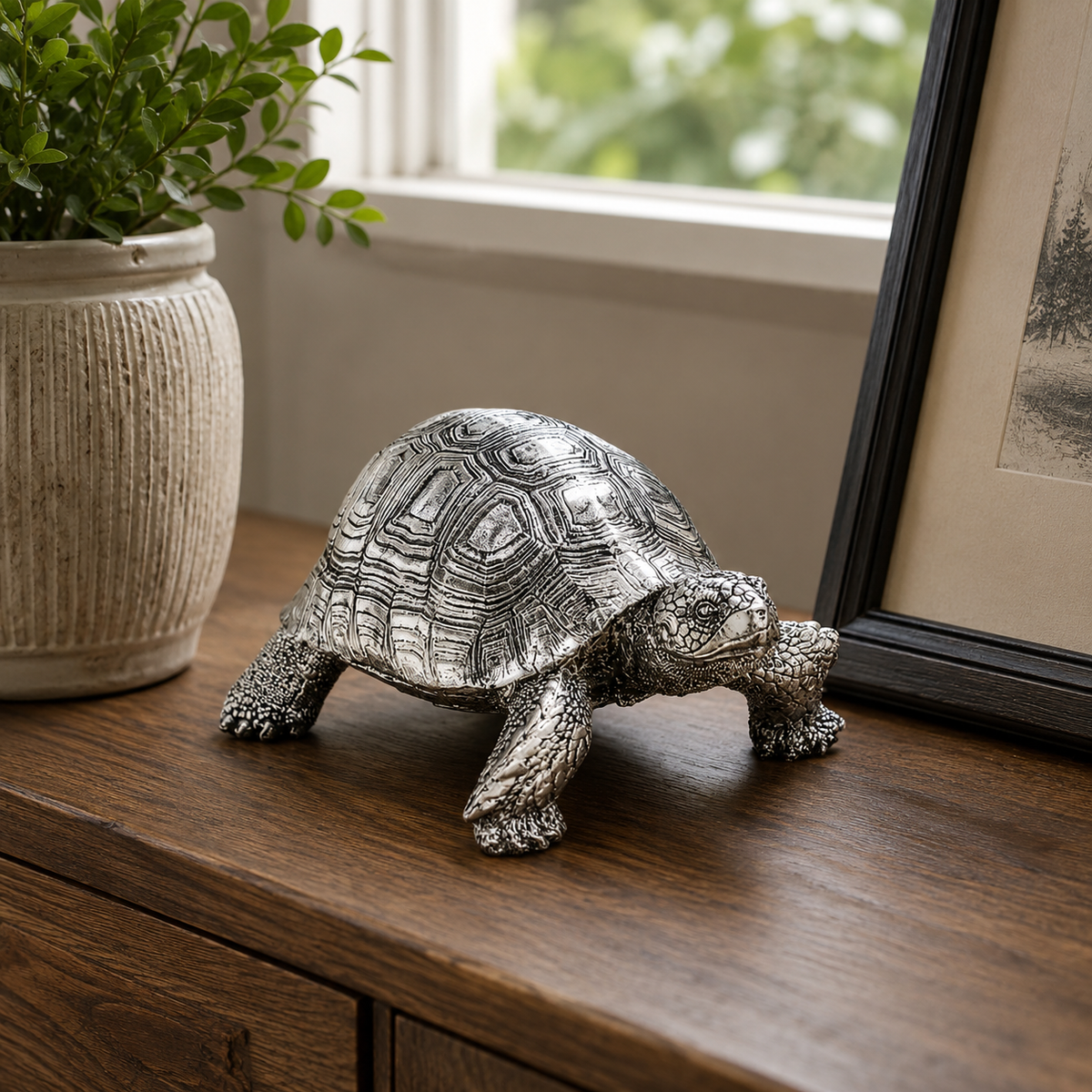Silver Tortoise Figure 19cm